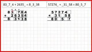 Solve missing digit addition problems | Addition | Year 5