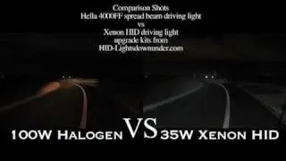 Standard 100w Halogen verses our various HID Xenon upgrade kits