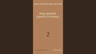 What does ROI stand for in finance?