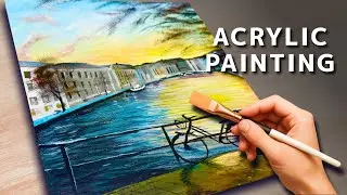 How to Paint a Beautiful Sunset in Amsterdam Step by Step!