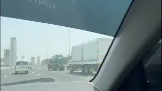 Dubai Highway 🛣️ very well maintained traffic 🚦 beautiful road 🛣️ @sajiblisavlogs @MrBeast