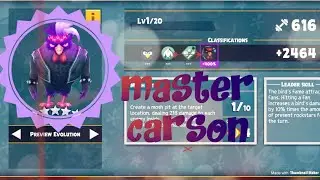 Angry Birds Evolution: Master Carson quick level up and gameplay.