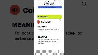 Meaning of Word  COINCIDE #shortvideo #english #learning