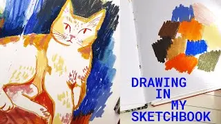 DRAW WITH ME ✱ TIPS on making an ILLUSTRATED CALENDAR ✱ Real time MIXED MEDIA sketchbook spread