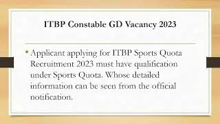 ITBP Sports Quota Bharti 2023