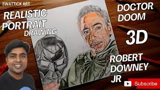 🎨 Robert Downey Jr. Hyper Realistic Portrait Drawing | 3D Drawing | Doctor Doom 🎨