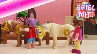 Playmobil Film Deutsch –  Ponyhof Story mit Chrissy und Lena Reitstunde mit Frau Galop