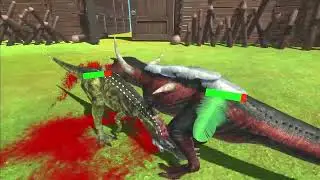 Indosaurus vs Alioramus #dinofights #arbs #animalrevoltbattlesimulatorsimulator