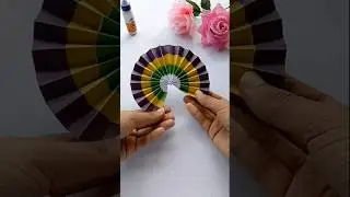 Diy paper hand fan 🪭 craft idea)) Diy crafting hacks))