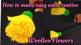 How to make easy and creative woollen Flower#instagram#diy#handmade#diy#papercraft#craft#viral#trend