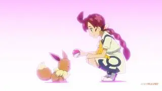 Pokemon viajes capitulo 49-Koharu captura a eevee(sub espa&ntilde;ol).