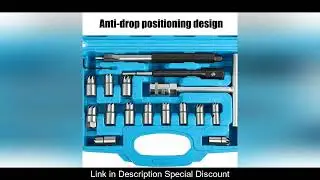 57BA 17pcs Heavy Duty Automotive Reamer Multipurpose Fuels Engine Repair for Injector Cleaning &