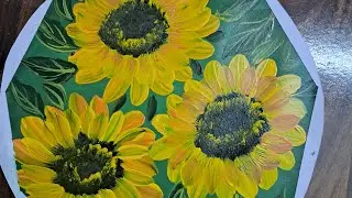 SUNFLOWER with Acrylic Colours 