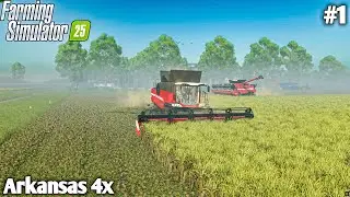 New Map, New Farm, First Harvesting Long Grain Rice 🌾 | FS 25 | Arkansas 4x | Ep #1