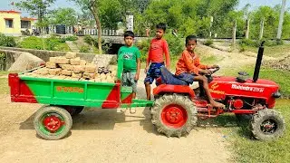 We Used to Load one Trolley Burned Brick in the Mini Tractor | Mini Tractor