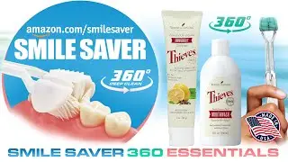 SMILE SAVER 360&deg; 3-Sided Toothbrush + Young Living Essential Oil Toothpaste Mouthwash Thieves Floss