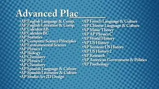 Program of Studies - Advanced Placement and Option 2: 2021-2022