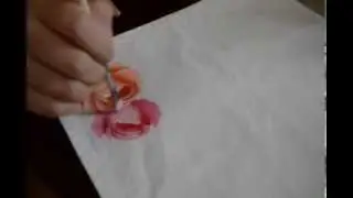 How to paint roses with acrylic on fabric,Malowanie róż na tkaninie Part 3