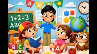 Hello kids! Welcome to our fun learning classroom! Are you ready to learn letters, numbers, etc!