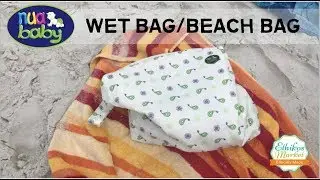Cloth diaper wet bag doubles as beach bag