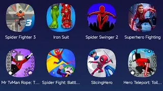 Spider Fighter 3,IronSuit,Spider Fight Battle,SliceHero,Mr TvMan Rope Toilet Hero,Superhero Fighting