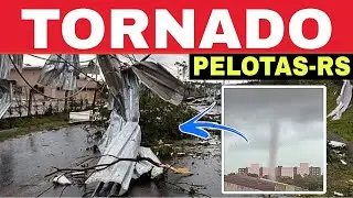 🚨TORNADO antes do TEMPORAL em PELOTAS-RS nesta quinta-feira 12/02/26 veja rastro de destrui&ccedil;&atilde;o 