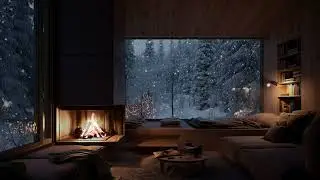 Warm Firelight with Slow Winter Wind | Calm Ambience for Restful Sleep 🔥🌬️🌙