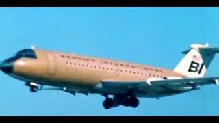 Braniff International British Aircraft Corporation BAC-111 Jelly Bean Colors (Olive) at Dallas Love