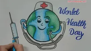 world health day drawing | how to make world health day poster drawing | stay healthy drawing
