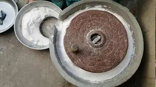 An ancient way of grinding salt || traditional atta chaki (Flour mill) || Primitive Technology