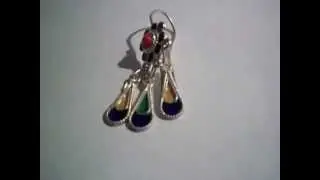 Boucles d'oreilles berb&eacute;re ( Kabyle) en argent et corail