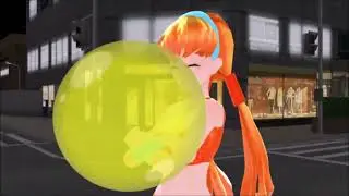 MMD Bubblegum Floating Animation: Winx Club Girls Bubbelgumming