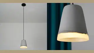 Aeyee Cement Pendant Light Fixture, Gray Kitchen Island Hanging Light, Industrial Pendant Lamp