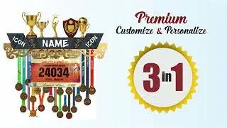 Medal Space | Personalized Customized 3-in-1 Medal Hanger Shelf Display 50+ Medals, Trophies & Bibs