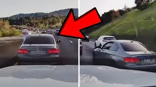 Road Raging BMW Driver Gets Instant Karma!