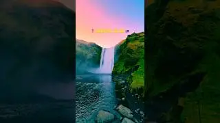 LEGENDARY Waterfall at MIDNIGHT in Iceland! 😍 #travel #adventure #iceland #waterfalls #sunset #hike