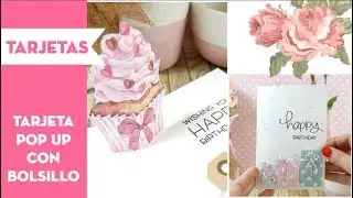 Tarjeta de cumpleaños POP UP con bolsillo interior⎪PEGA PAPEL O TIJERAS