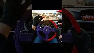 ASMR📍Bmw car steering wheel made of purple red lego bricks