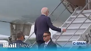 'Mr President, please talk to us!': Moment reporter screams at Joe Biden as he boards plane