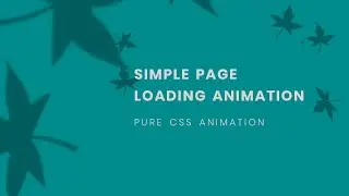 CSS Page loading animation tutorial | Learn CSS Animation
