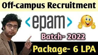 🔴 EPAM India hiring 2022 Batch | Salary- 6 LPA | Junior Software Engineer | Full Details | Jobs Adda