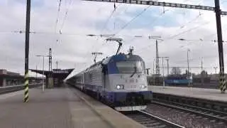 ČD 380.003 - Odjezd vlaku EC 172 Porta Bohemica - Pardubice hl.n., 14.2.2015
