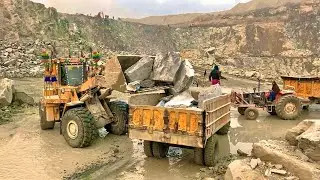 Very difficult work  😞 The catterpillar loading for trolley in action 🗯️