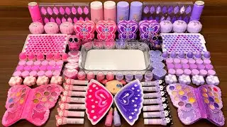 Slime Mixing Random: Pink vs Purple Glossy Glitter Battle Pop