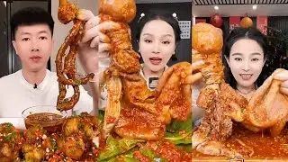 Extreme Spicy Meat Mukbang | Giant Braised Pork & Bone Eating Show | Apricot Mukbang