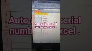 Auto adjust serial number in Excel. #excel #viralshort #viralshorts #viral #exceltips .