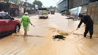 Unclogging a Massive Street Flood Satisfying Water Flow Restoration