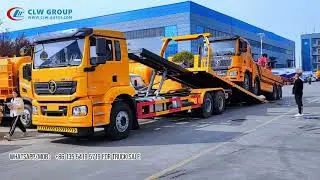 Hydraulic System Big Platform Test - SHACMAN Tilt Tray Slide Down Flatbed Towing Wrecker Truck