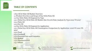 Soy Oil & Palm Oil Market Research Report 2021
