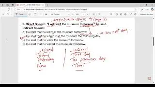 Direct&ndash;Indirect Speech MCQs | Full Explanation | Most Expected Questions